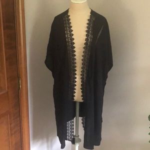 Black Lacey Swim Cover Up 2X